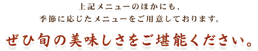 上記メニューのほかにも、